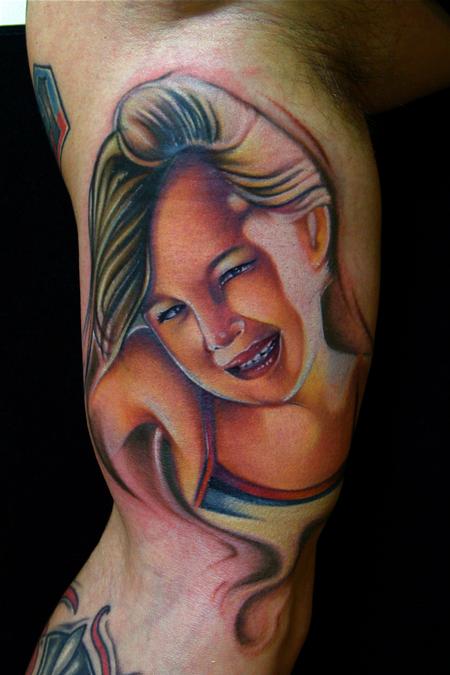 Mike Demasi - 5 year old little girl color portrait tattoo